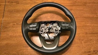 2018-2021 HYUNDAI KONA STEERING WHEEL BLACK LEATHER OEM - Image 1 of 3