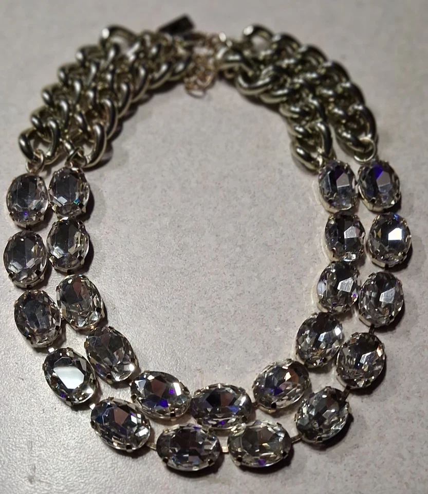 Gargantillas Collar The Limited Cristal Cadena Plata Foto 1 de 4