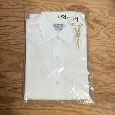 Vintage Arrow Button Up Shirt Mens 1970s White Deadstock Sanforized - Image 1 of 4