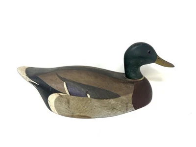 Isca de pato de madeira KEN HARRIS Woodville, Nova York Drake Mallard - Imagem 1 de 4