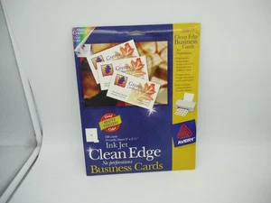 Tarjetas de visita Avery Ink Jet Clean Edge blancas mate 28877 120 tarjetas selladas (KL) - Imagen 1 de 2