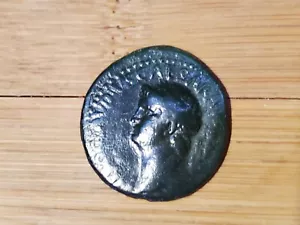 Ancient Roman Coin, Nero AE As, Fantastic portrait, Attractive Coin! - Picture 1 of 2