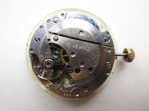 PUW cal. 460 Germany vintage watch movement dial & hands - running - Picture 1 of 3