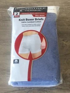 Roundtree & Yorke 2 Pack Knit Boxer Briefs 56 Big Blue Gray Cotton New $24 - Bild 1 von 5