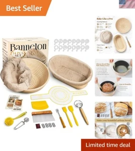 Bread Proofing Basket Set, 9" Round & 10" Oval Baskets, Sourdough Bread Bakin... - Picture 1 of 7