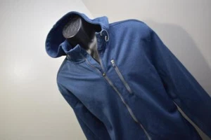 Izod Fleece SoftShell Jacket Hooded Full Zip Blue Performance Mens Size XL - Picture 1 of 8