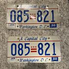 Washington DC 1988 A Capital City License Plate Set District of Columbia 085-821