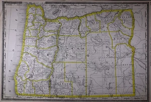 1889 Railroad Map ~ OREGON ~ Authentic McNally Map (14x20) #032 - Picture 1 of 4