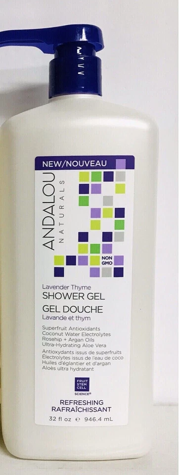 1/32oz Bottle Each New Andalou Naturals ~ Lavender Thyme Refreshing Shower Gel - Image 1 of 2