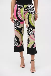 Joseph Ribkoff 252107 Black/Multi Retro Print Trousers Original Price £169.00 - Picture 1 of 6