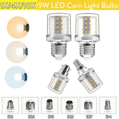 9w Led Corn Light Bulb E27 E14 B22 Daylight E26 110v Lamps 2835smd Flicker-free - Image 1 of 4