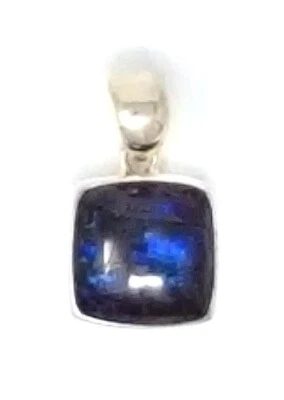 Ciondolo Collana Boulder Opale Cabochon 925 Argento Preziose Vero Gioiello - Immagine 1 di 4