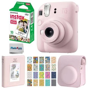 Fujifilm Instax Mini 12 Instant Film Camera - Blossom Pink + Film + Case, Bundle - Picture 1 of 9