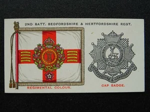 No24 2nd BATT BEDFORD & HERTFORD Regimental Standards & Cap Badges Players 1930 - Picture 1 of 1