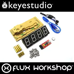 Keyestudio Smart Clock Kit KS0201 zum Selbermachen temporäres rotes Acryl Arduino Flux Workshop - Bild 1 von 6