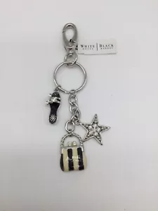 Llavero de la Casa Blanca del Mercado Negro ""Zapatos y Bolso"" tono plateado y cristal NUEVO - Imagen 1 de 2