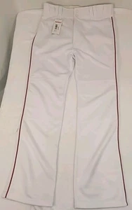 Marucci Erwachsene Elite Doppelstrick Paspel Baseball Hose Herren XL weiß/rot Neu mit Etikett - Bild 1 von 7