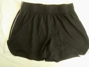 LN Womens CHAMPION Black w White, Elastic & Drawstring Waist Knit Shorts Size M