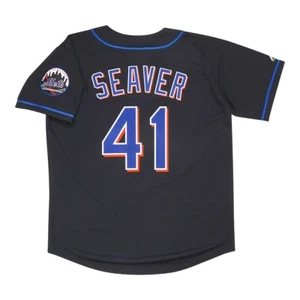 Tom Seaver New York Mets Alternate Black Jersey w/ Team Patch Men's (M-2XL) - Picture 1 of 7