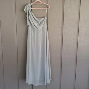 After Six One Tie Shoulder Bridesmaid Dress Size 14 Color Willow Women - Picture 1 of 13