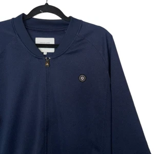 Jack & Jones Core Dark Blue Textured Zippered Bomber / Baseball Jacket - Size XL - Picture 1 of 6
