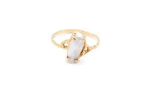 14k Yellow Gold Baroque Pearl Ring Size 6.25 - Picture 1 of 10