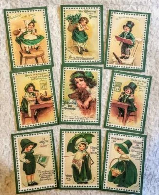 Set of 9 Cards~St Patrick's Day~Pocket Pen Pal Cards only~No Protector~#60N - Image 1 of 2