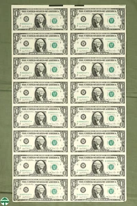 Sheet of 16 - Series of 1981 $1 Federal Reserve Notes FRB - New York New York - Picture 1 of 6