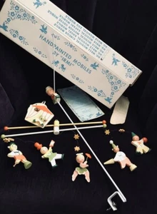 Vintage Handpainted Plastic/Wooden Musical Circus Mobile by IRMI - Picture 1 of 8