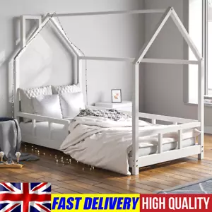 Kid House Bed Frame Single Bed Solid Wood Treehouse Toddler Child Floor Bedframe - Picture 1 of 20