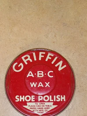 Antiguo Metal Griffin ABC Cera Rojo Sangre de Buey Zapato Pulido Lata Envío Gratis Foto 1 de 4