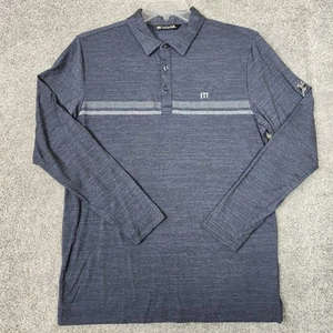 Travis Mathew Men's M Blue Polo Shirt Tour Guide Long Sleeve Performance - Picture 1 of 8