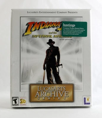 SEALED 1999 Indiana Jones and the Infernal Machine LucasArts Archive Big Box PC - Image 1 of 4