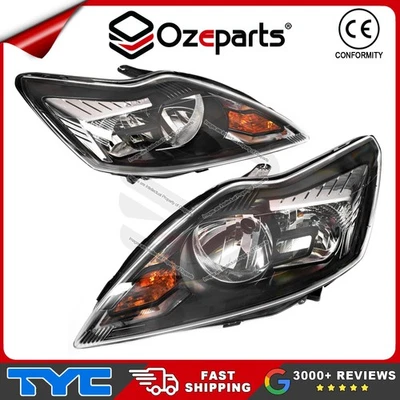TYC Pair LH+RH Head Light (Black) For Ford Focus LV Zetec 2009-2011 - Image 1 of 4