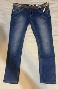 Nobo No Boundaries Gr. 17 Damen Skinny Jeans mit Gürtel blau - Bild 1 von 9