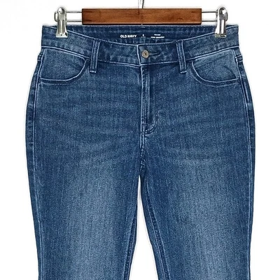 Old Navy WOW Mujer Tiro Medio Bootcut Jeans Talla 6 CORTO Elástico Azul Medio Lavado Foto 1 de 4