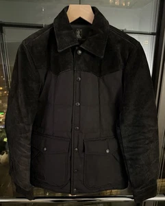 HYSTERIC GLAMOUR Down Jacket Suede Nylon Cotton Size S Oversized Black Authentic - Picture 1 of 18