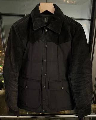 HYSTERIC GLAMOUR Down Jacket Suede Nylon Cotton Size S Oversized Black Authentic - Image 1 of 4