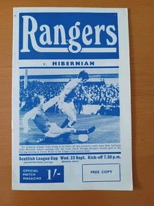 Rangers v Hibernian. Scottish League Cup QF. 23 September 1970. Ibrox Excellent - Picture 1 of 3