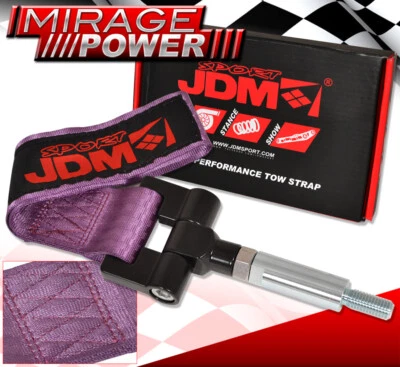 For 09+ Hyundai Genesis Coupe Towing Tow Hook Strap + Screw Bolt Adapter Purple Foto 1 de 4