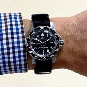Reloj militar ruso automático Vostok Komandirskie 18022A esfera negra (20 ATM) - Imagen 1 de 6