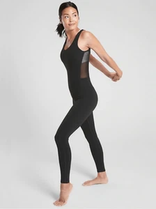 Athleta Aspiration Bodysuit Black Mesh Size L - Picture 1 of 8