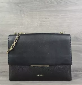 Ted Baker Shoulder Bag Large Leather Bar Detail Diaana Handbag (Black) - Picture 1 of 9