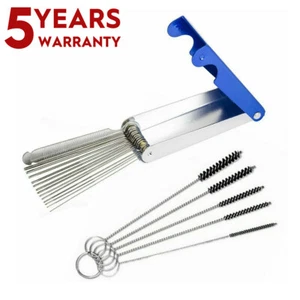 Stainless Carburetor Carb Cleaning Jet Cleaner Kit Tool Set 13 Needle 5 Brushes - Picture 1 of 16