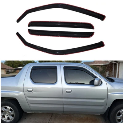 4Pcs in-Channel Window Visors Wind Deflector for  2006-2014 Honda Ridgeline - Image 1 of 4