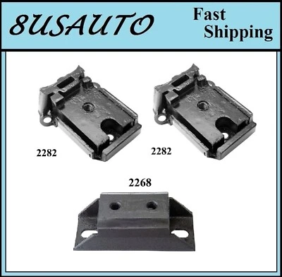 3PCS MOTOR & TRANS MOUNT FIT GMC C15/C1500, C25/C2500,C35/C3500 PICKUP, SUBURBAN - Image 1 of 4