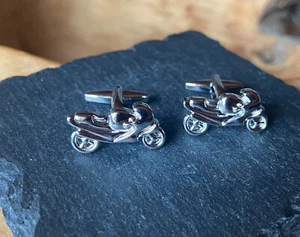 Manschettenknöpfe Cufflinks Motorrad Bike Chopper Geschenkidee Hochzeit NEU 12M - Bild 1 von 4