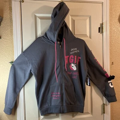 Friday The 13th Women Juniors XS Full Zip Hoodie Sweatshirt Fun Jason Voorhees - Image 1 of 4