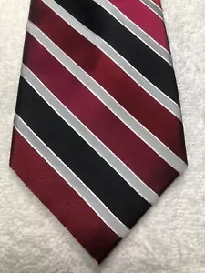 JONES MEW YORK MENS TIE RED AND BLACK WITH GRAY 4 X 61 - Picture 1 of 4