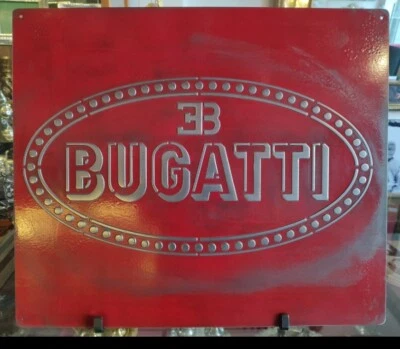 Bugatti  Inspired Vintage Cast Metal Sign – Handmade – Premium Garage Decor - Image 1 of 3
